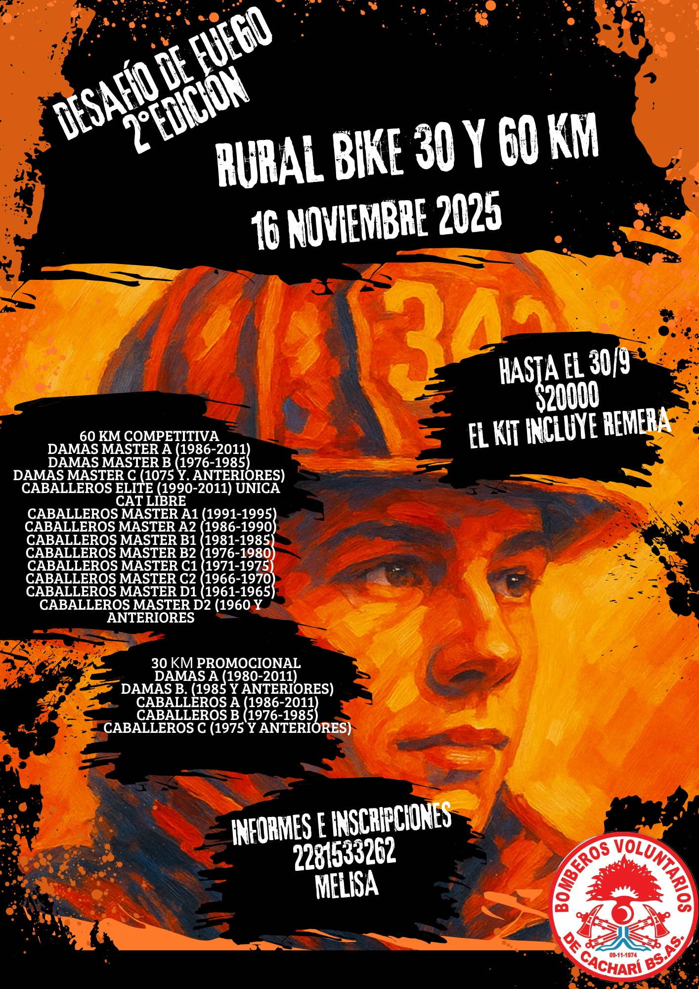 ¡El Desafío de Fuego te espera!Se viene la carrera más esperada en Cacharí y vos todavía estás a tiempo de asegurarte tu lugar al mejor valor de inscripción