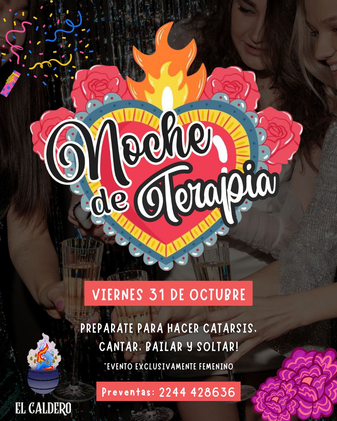 Noche De Terapia En El Caldero,Este Viernes 31 En las Flores