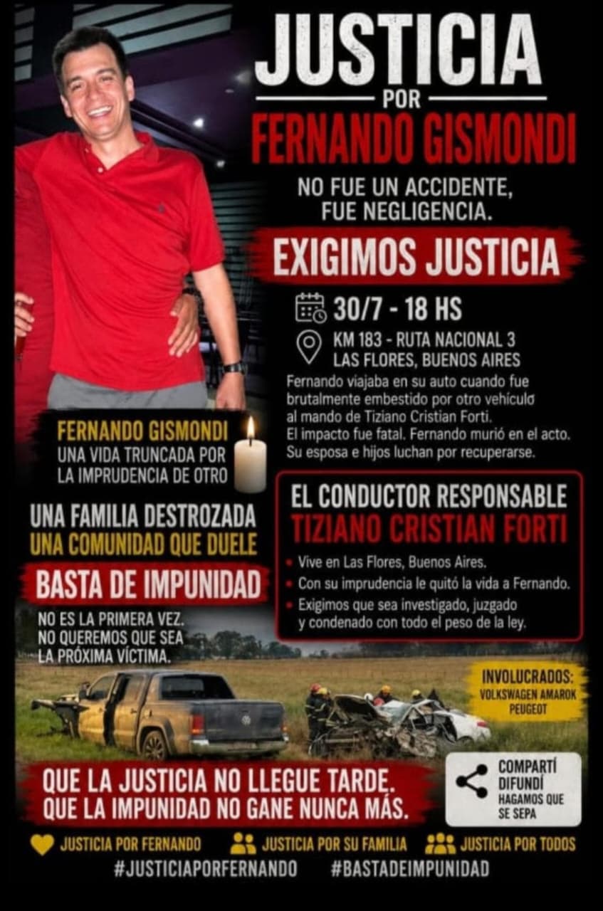 Recibimos Y Difundimos » Justicia Por El Accidente El Dia Jueves 30 De Julio En Ruta 3 «